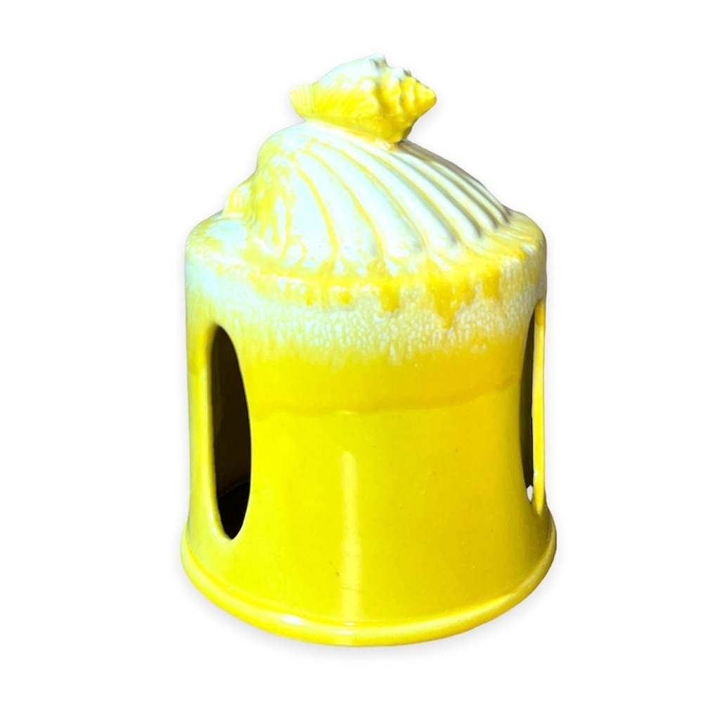 Vtg Yellow Toilet Paper Holder‎ Bathroom Decor CeramCo  Beach and Coastal Decor